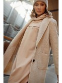 Beige bomber dress with hood FI722 - Online store - Boutique